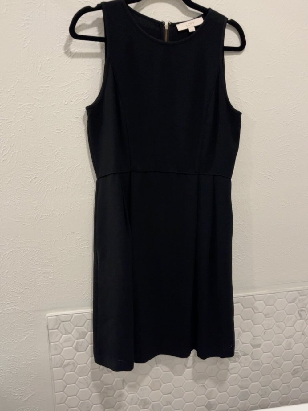 LOFT Black Sleeveless Fit & Flare Dress Size 8 Back Zipper